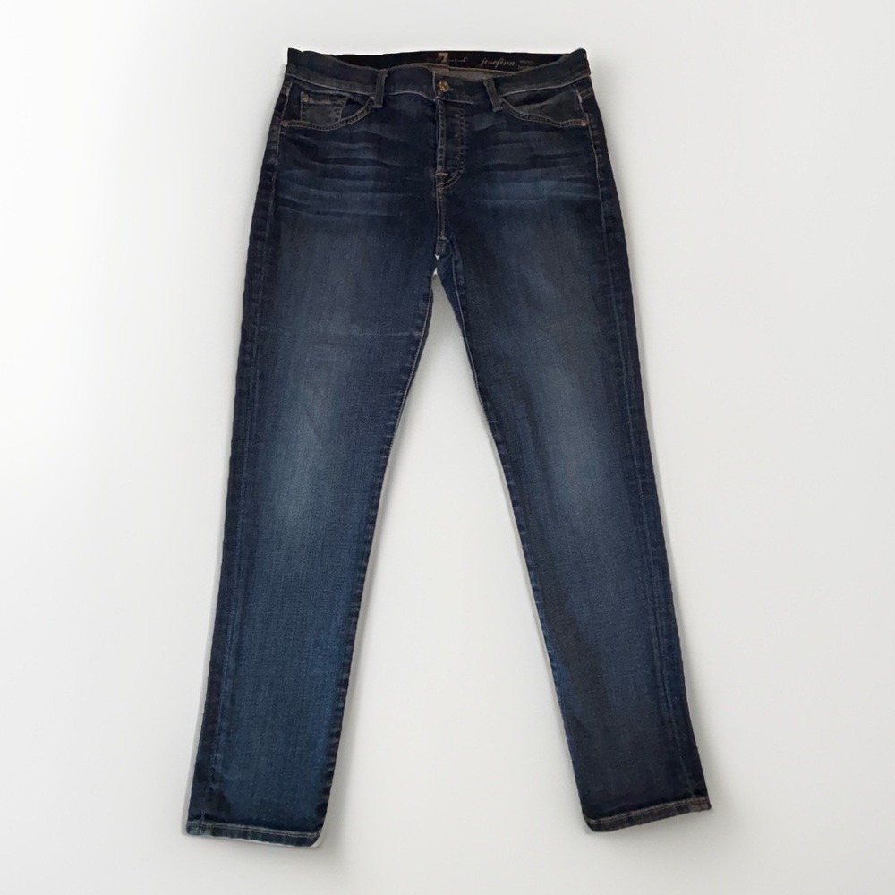7 for All Mankind Josefina Skinny Boyfriend Jeans Womens‎ 31x27.5 Dark Wash